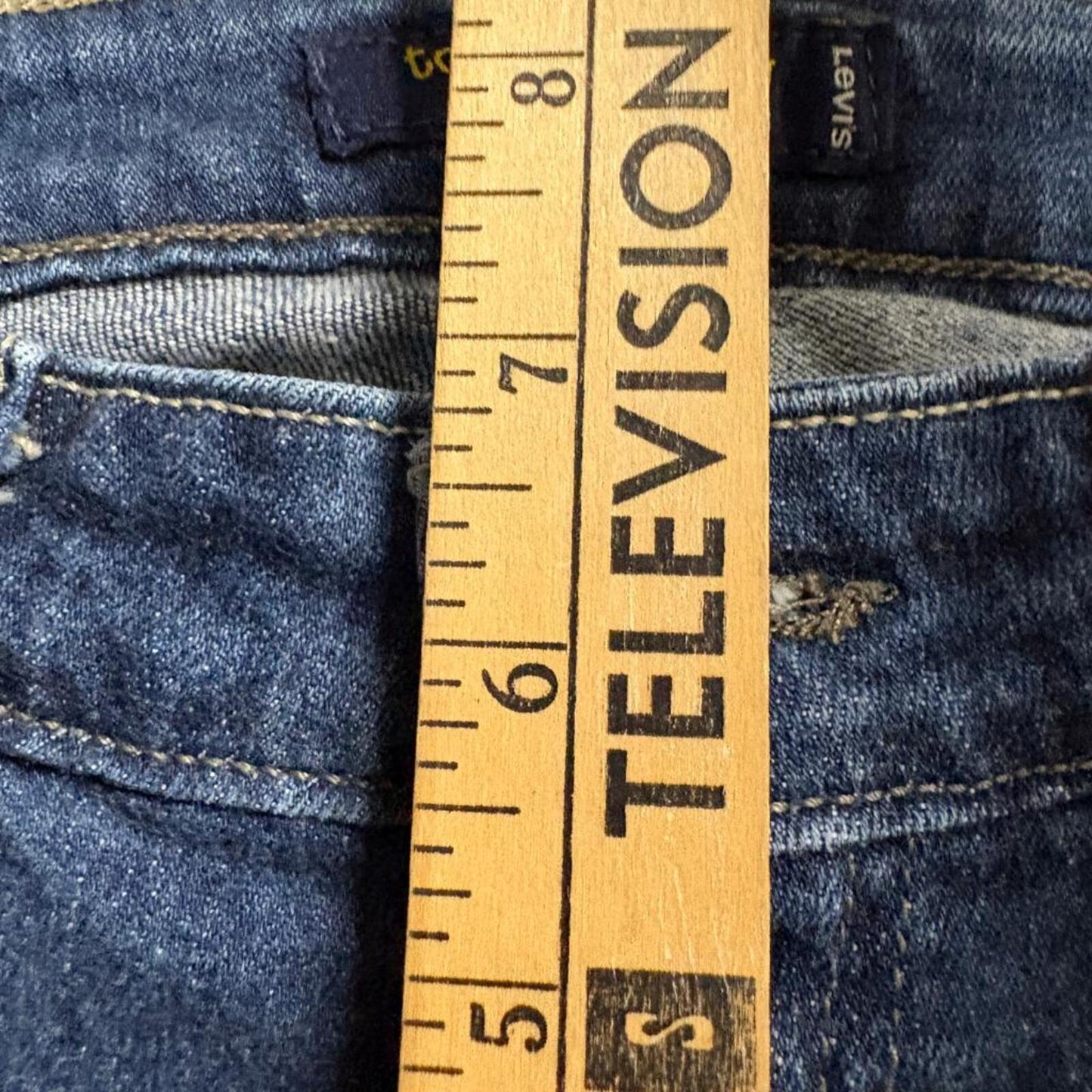 Levis 524 Too Superlow Jeans Womens 9 Short Blue Denim Low Rise Slim Straight