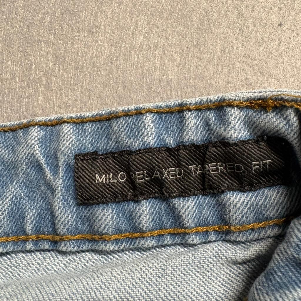 American Tall Milo Relaxed Tapered Jeans Womens 28 x 36 Light Salt Lake Wash