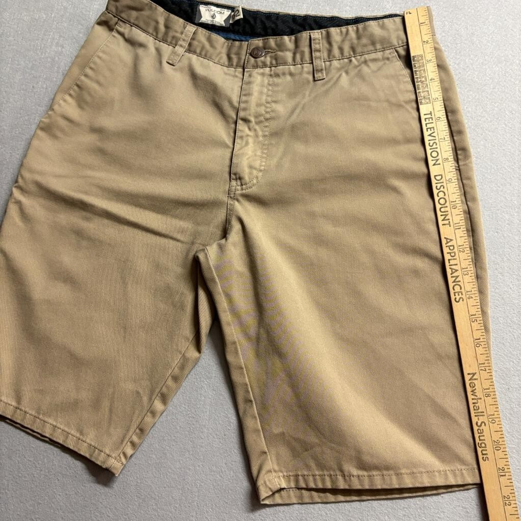 Volcom Frickin Modern Chino Shorts Mens 32 Khaki Tan Stretch Skate Casual
