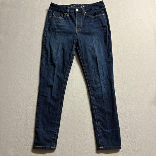 Seven7 Womens Tummyless High Rise Skinny Jeans Size 10 Dark Wash Stretch Denim