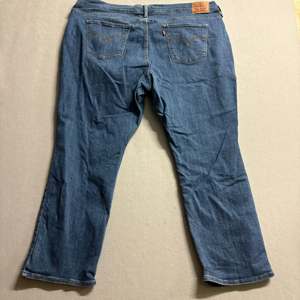 Levi's Classic Straight Jeans Womens 22W S Blue Denim Stretch Plus Size 22 Short