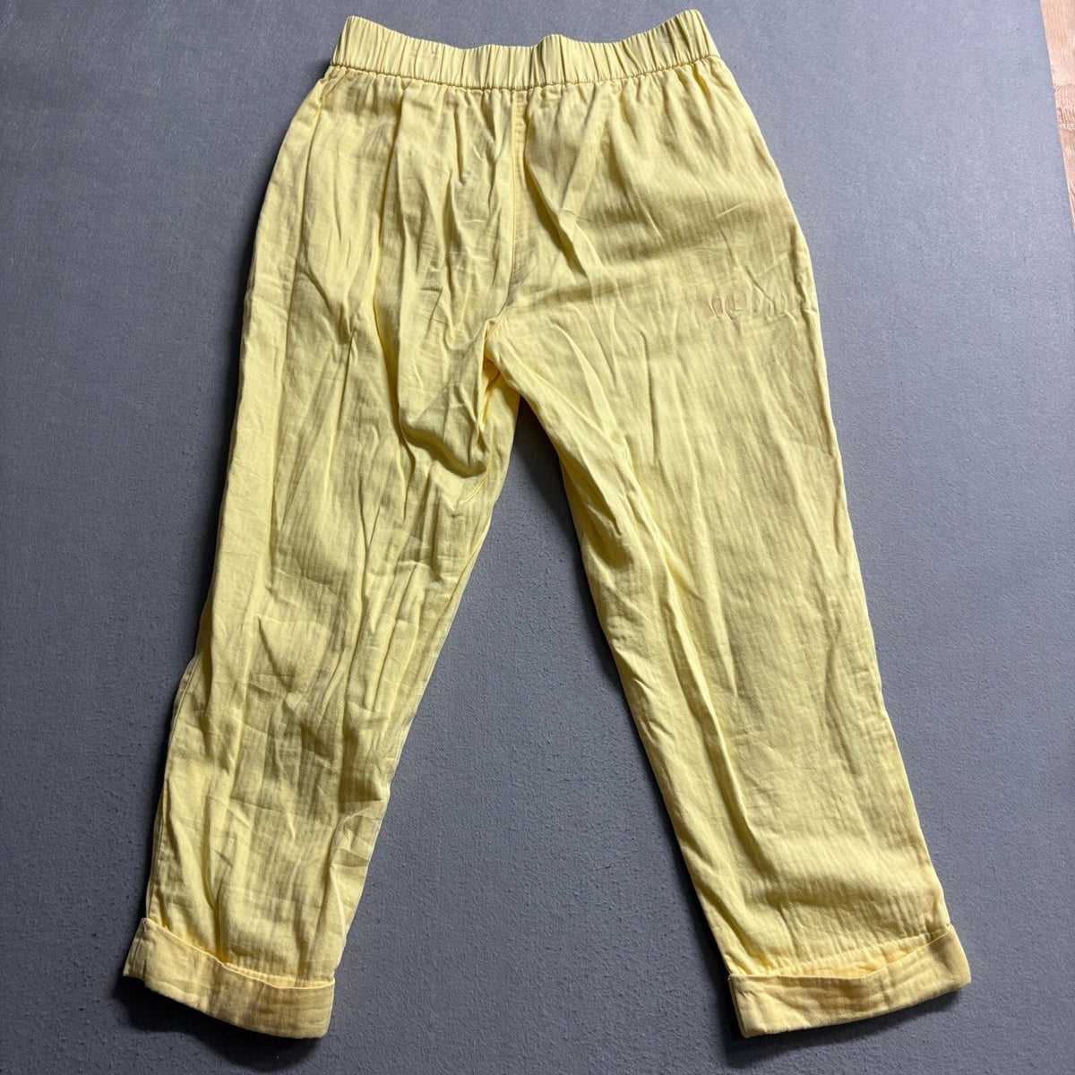 LOFT Outlet Yellow Cotton Straight Leg Elastic Waist Pants Size Medium