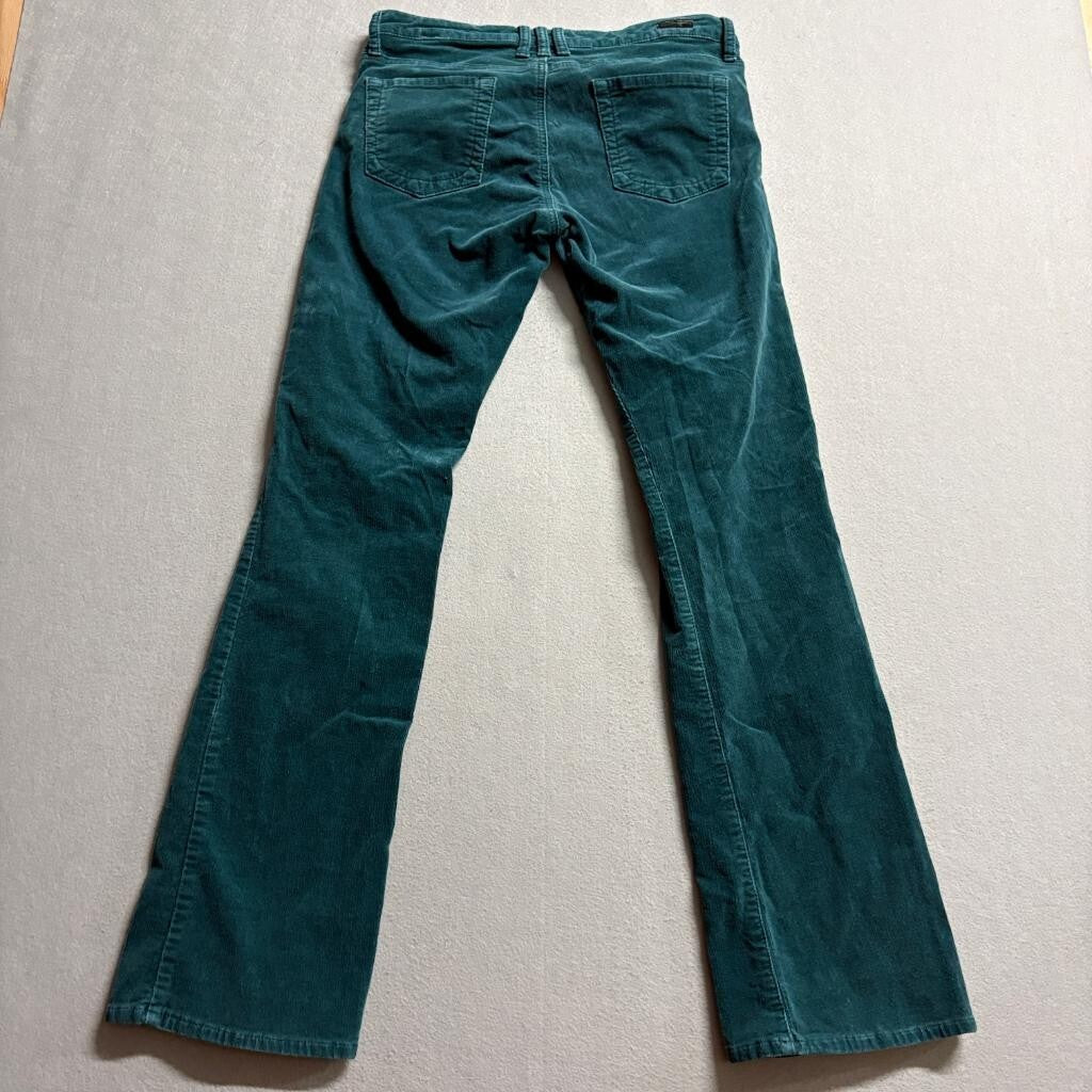Kut from the Kloth Corduroy Pants Womens Size 6 Green Bootcut Stretch Cord