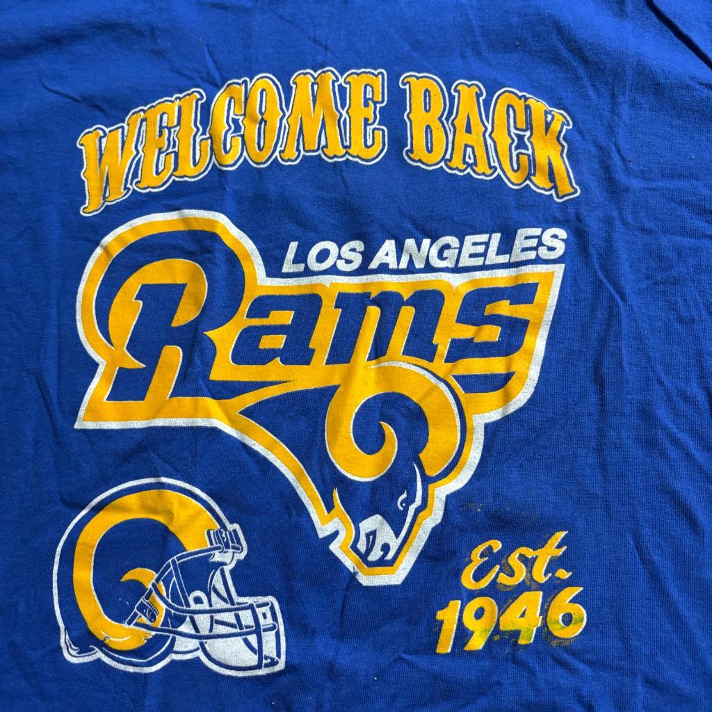 Los Angeles Rams Welcome Back T-Shirt Mens 2XL Blue Delta Pro Weight Est 1946