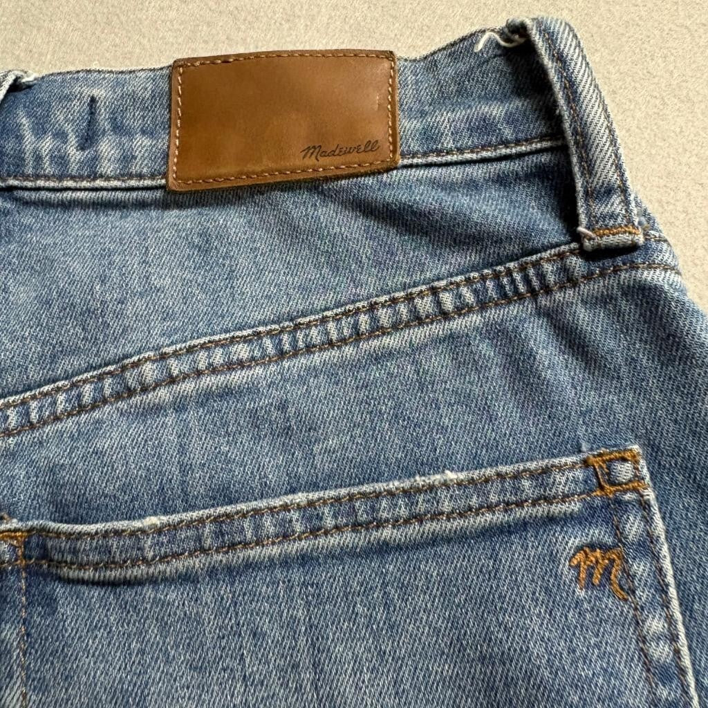 Madewell The Perfect Vintage Jean Womens 25 Blue Denim High Rise Raw Hem Stretch