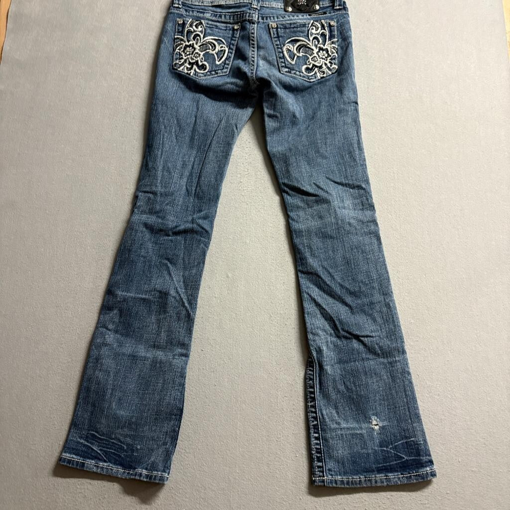 Miss Me Bootcut Jeans Womens Size 30 JP5033-T Blue Denim Embellished Y2K