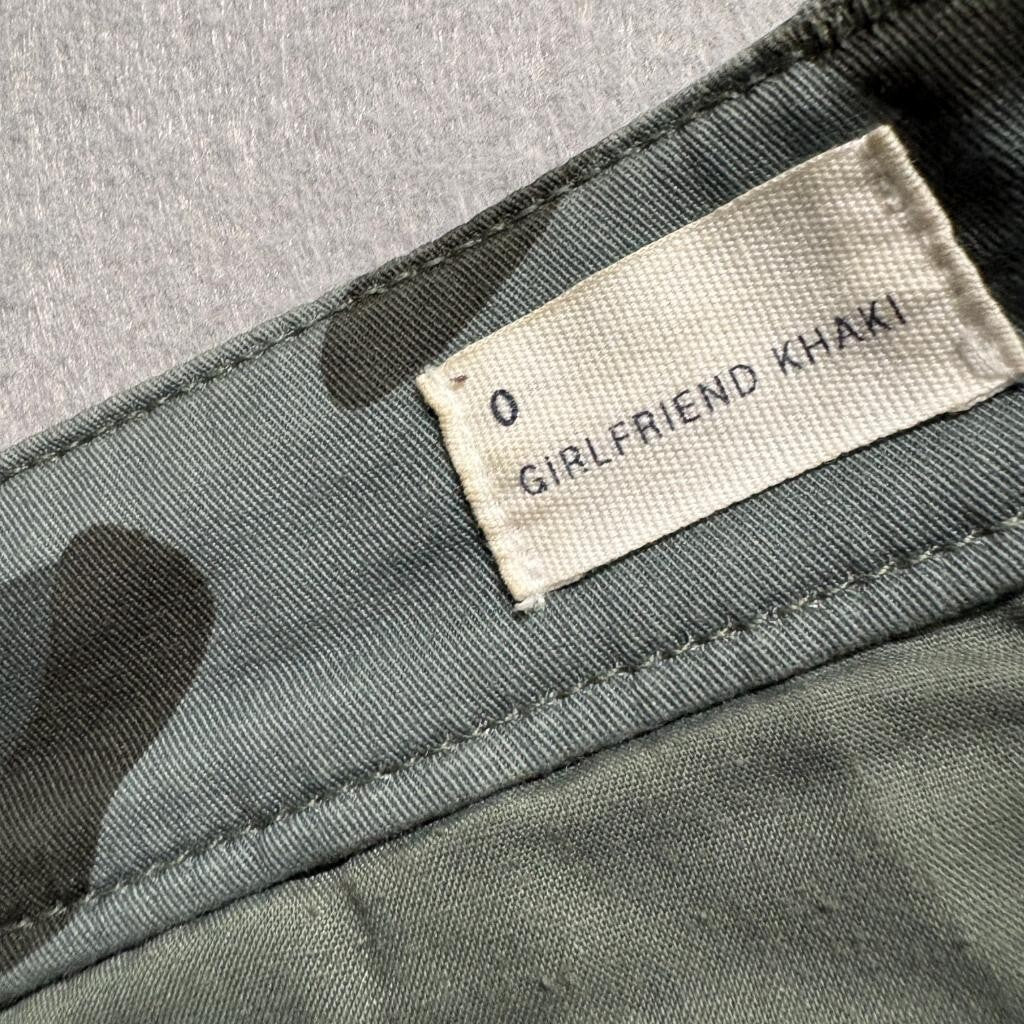 Gap Girlfriend Khaki Pants Womens Size 0 Camo Green Stretch Cotton Chino