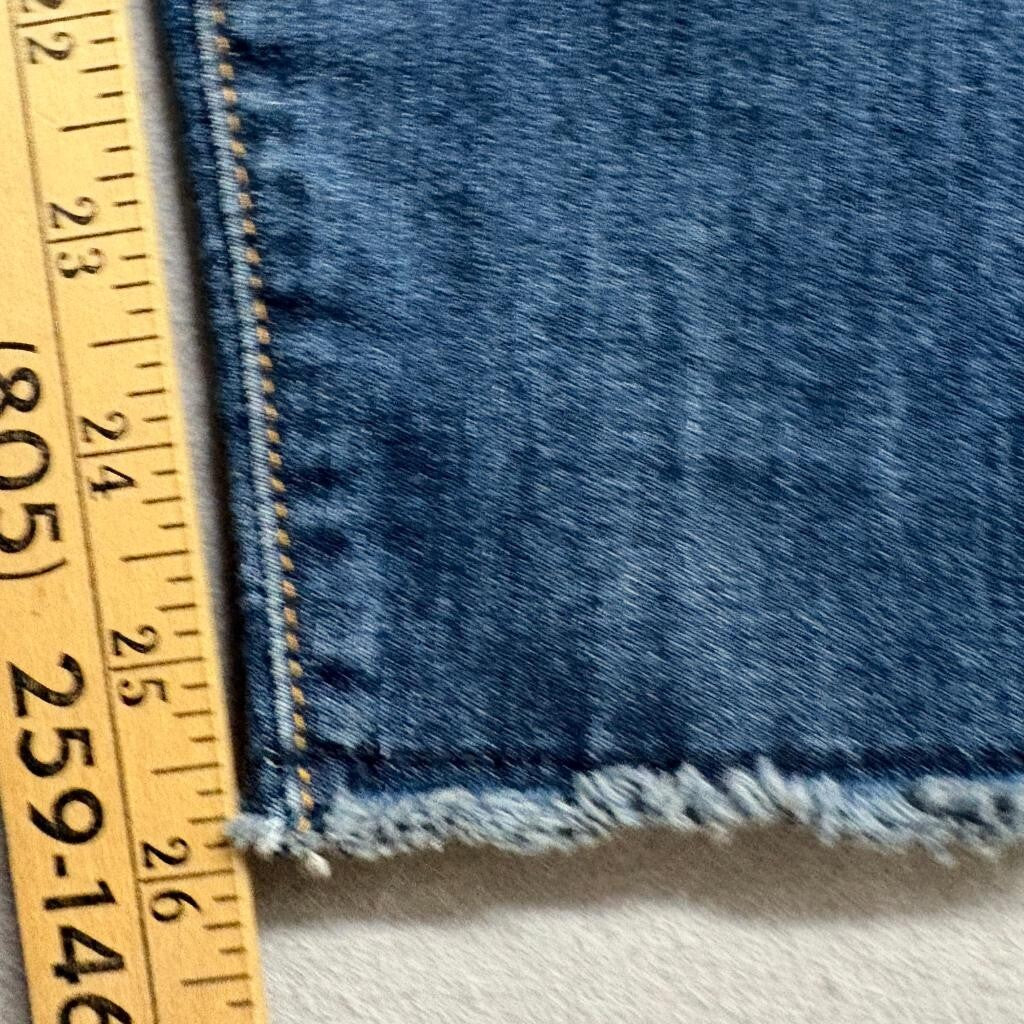 Kut from the Kloth Skinny Jeans Womens Size 8 Blue Raw Frayed Hem Stretch Denim