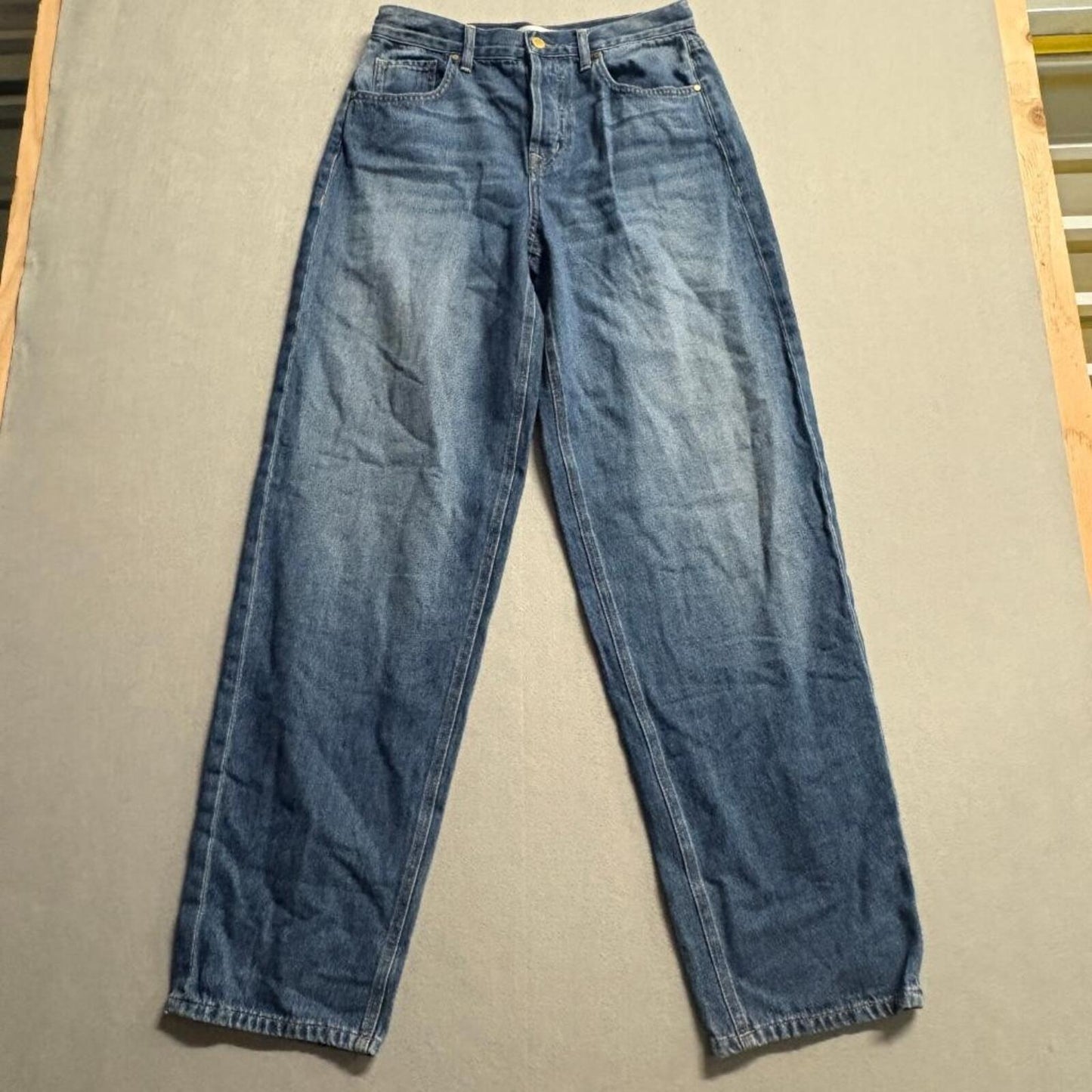 Level 99 Wide Leg Jeans Womens Size 28 Blue Denim High Rise Relaxed Fit