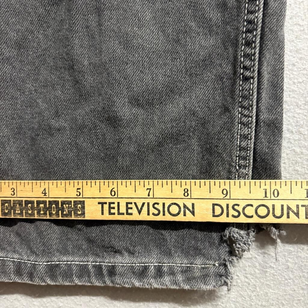 Bershka Wide Leg Jeans Womens Size 28 Gray Black Acid Wash Denim High Rise