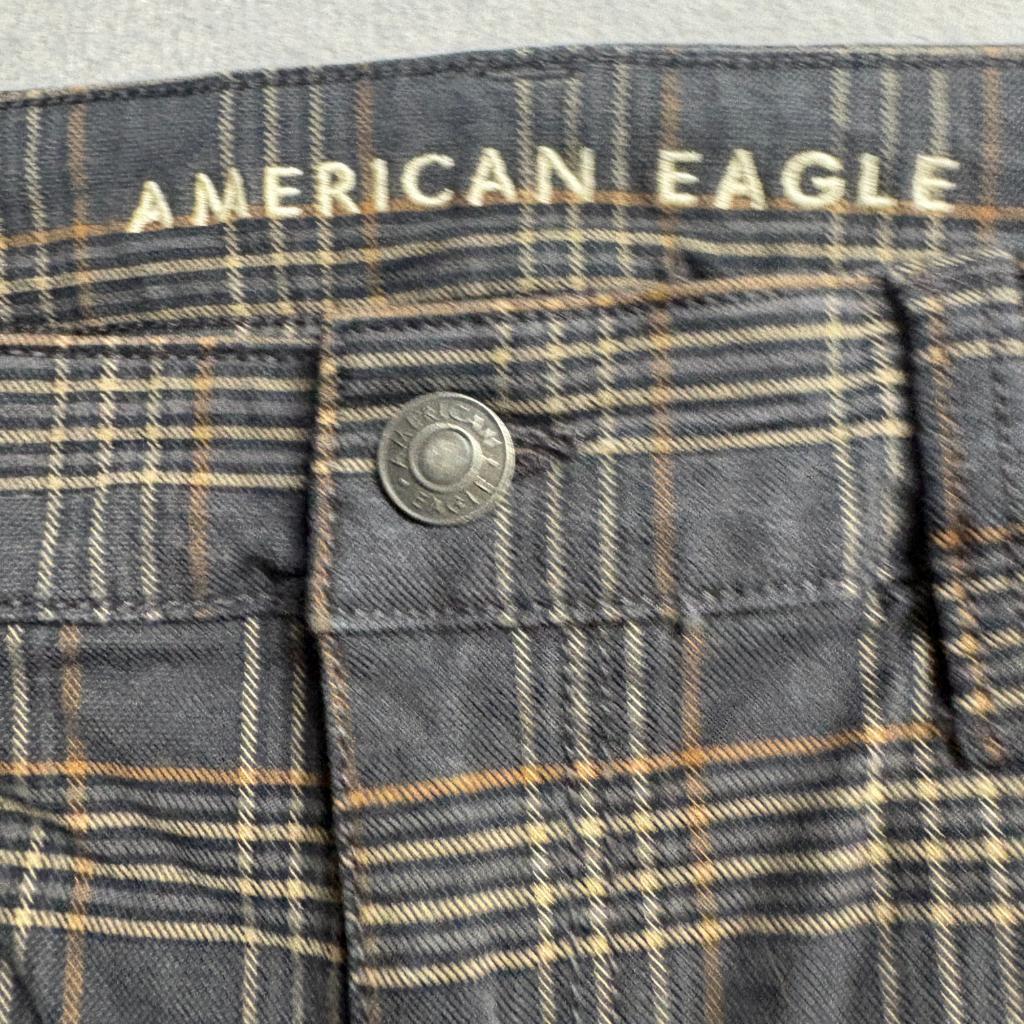American Eagle Super Hi-Rise Jegging Womens 14 Gray Plaid Stretch Pants