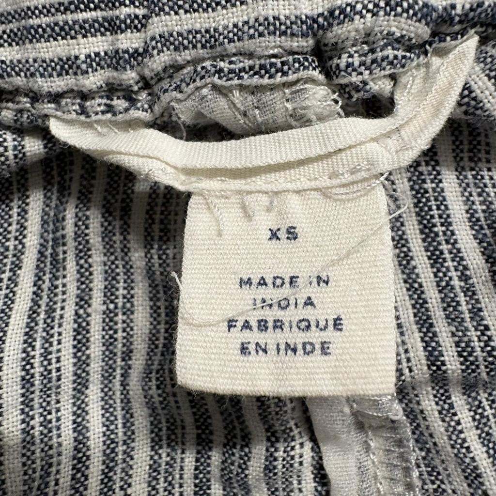Gap Womens XS Blue White Striped 100% Linen Pull On Beach Pants Casual