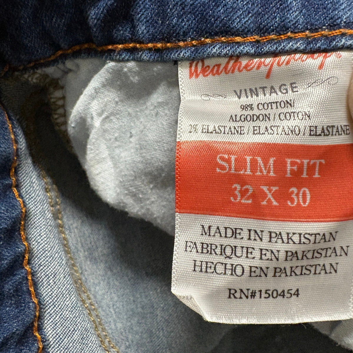 Weatherproof Vintage Mens Slim Fit Jeans Blue Stretch Denim Size 32x30 Milton
