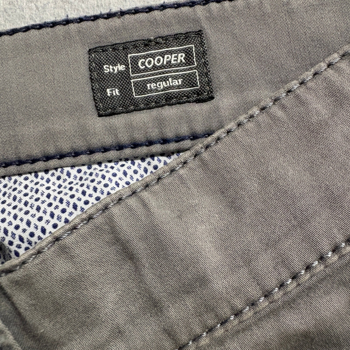 Brax Cooper Regular Fit Pants Mens 32x32 Gray Cotton Blend Chino Straight Leg