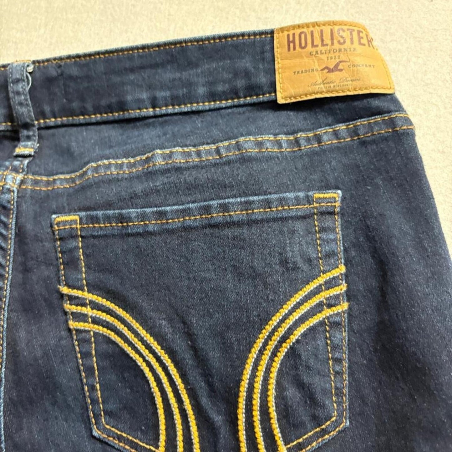 Hollister Super Skinny Jeans Womens 9L W29 L33 Dark Wash Stretch Denim Blue