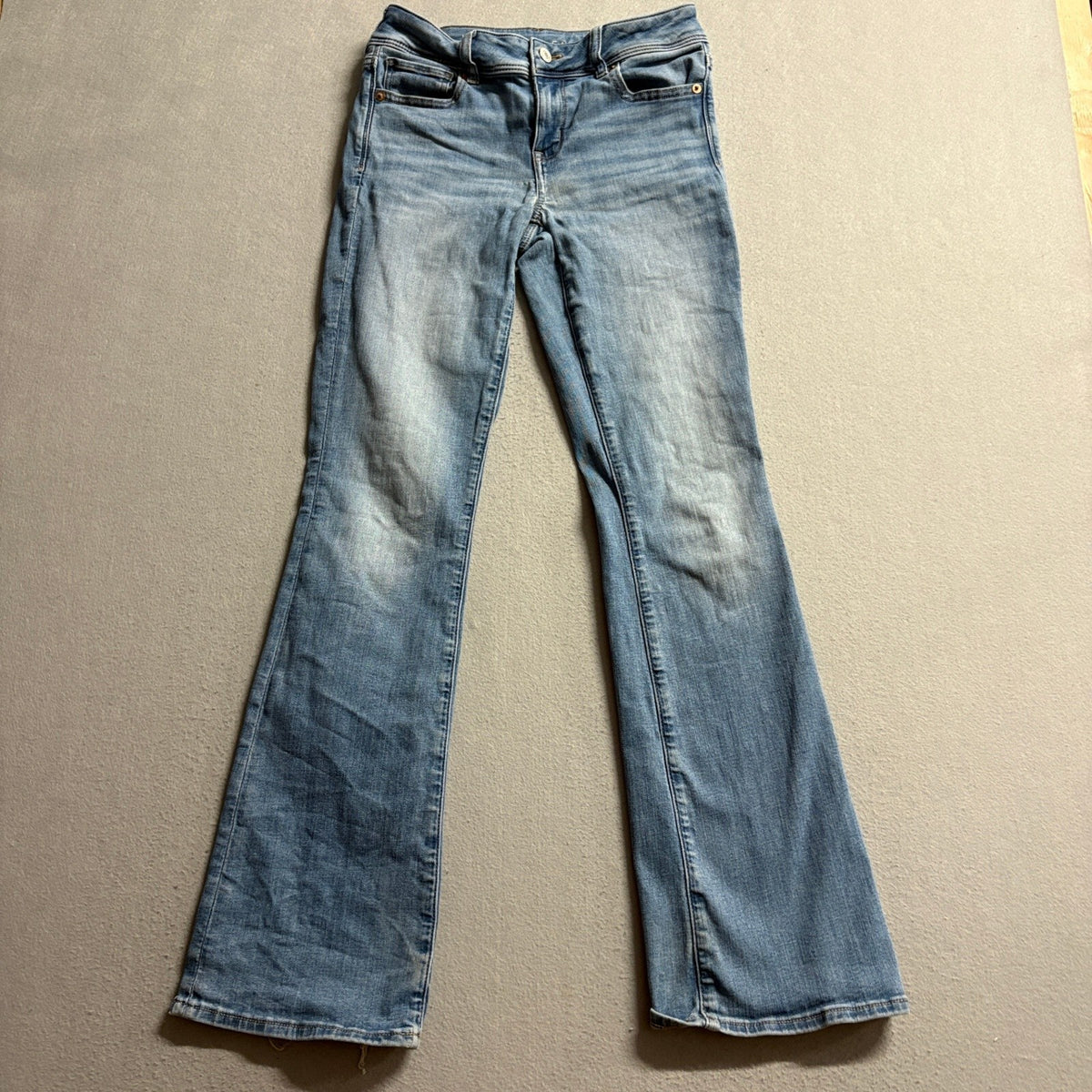 American Eagle Next Level Stretch Jeans Womens Size 2 Regular Blue Flare Denim