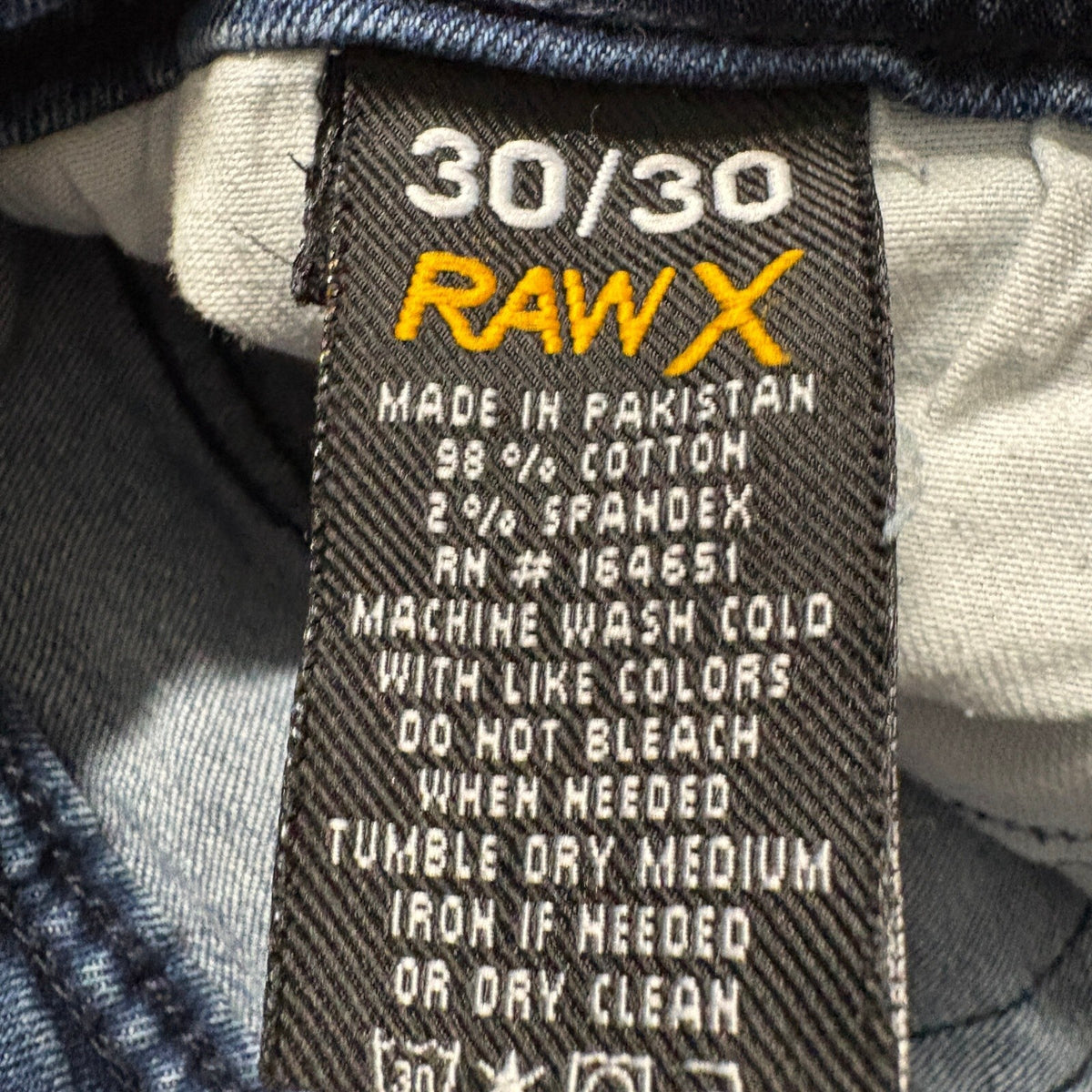 Raw X Moto Jeans Mens 30x30 Blue Denim Slim Fit Ribbed Biker Cargo Pants
