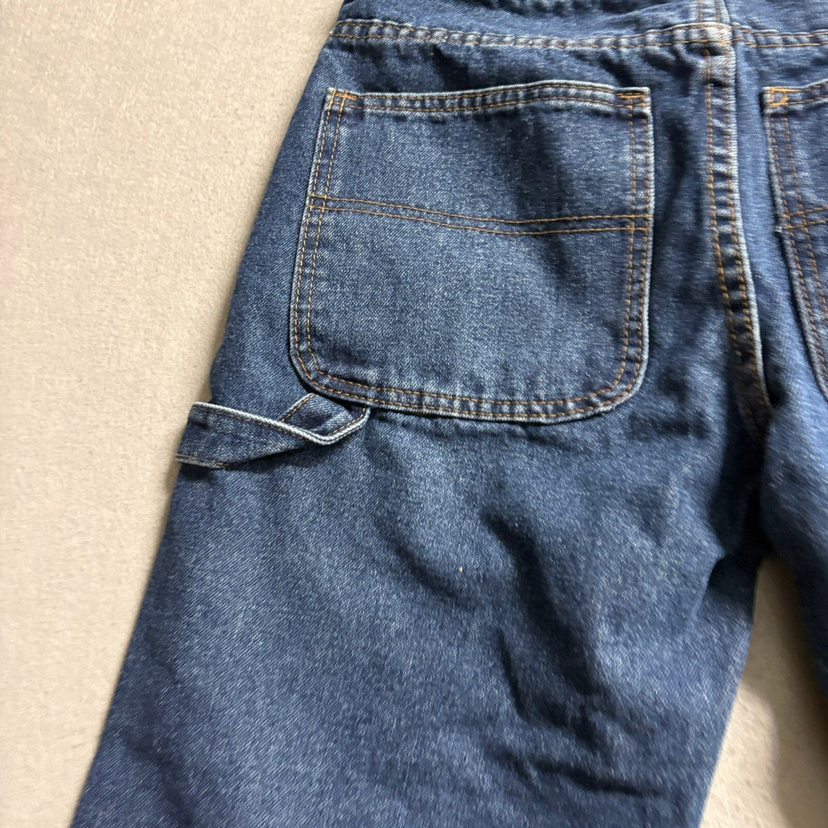 Vintage Oscar Jeans Mens Carpenter Denim Pants 30x30 Blue Workwear Hammer Loop