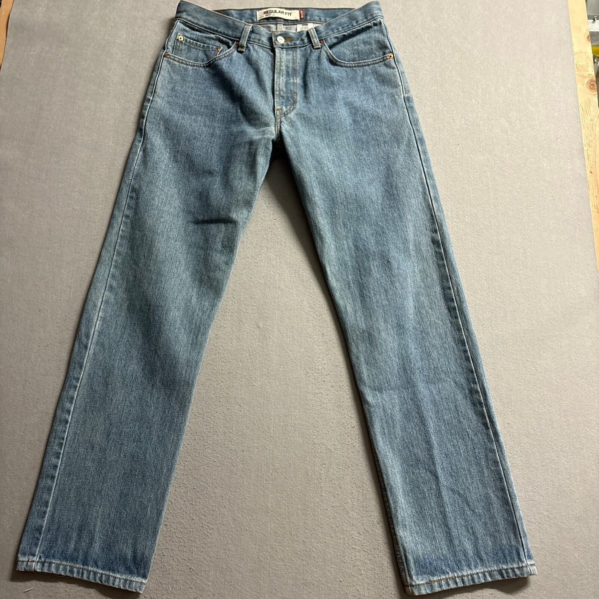 Levis 505 Regular Fit Jeans Mens Size 33x32 Medium Wash Blue Denim 100 Cotton