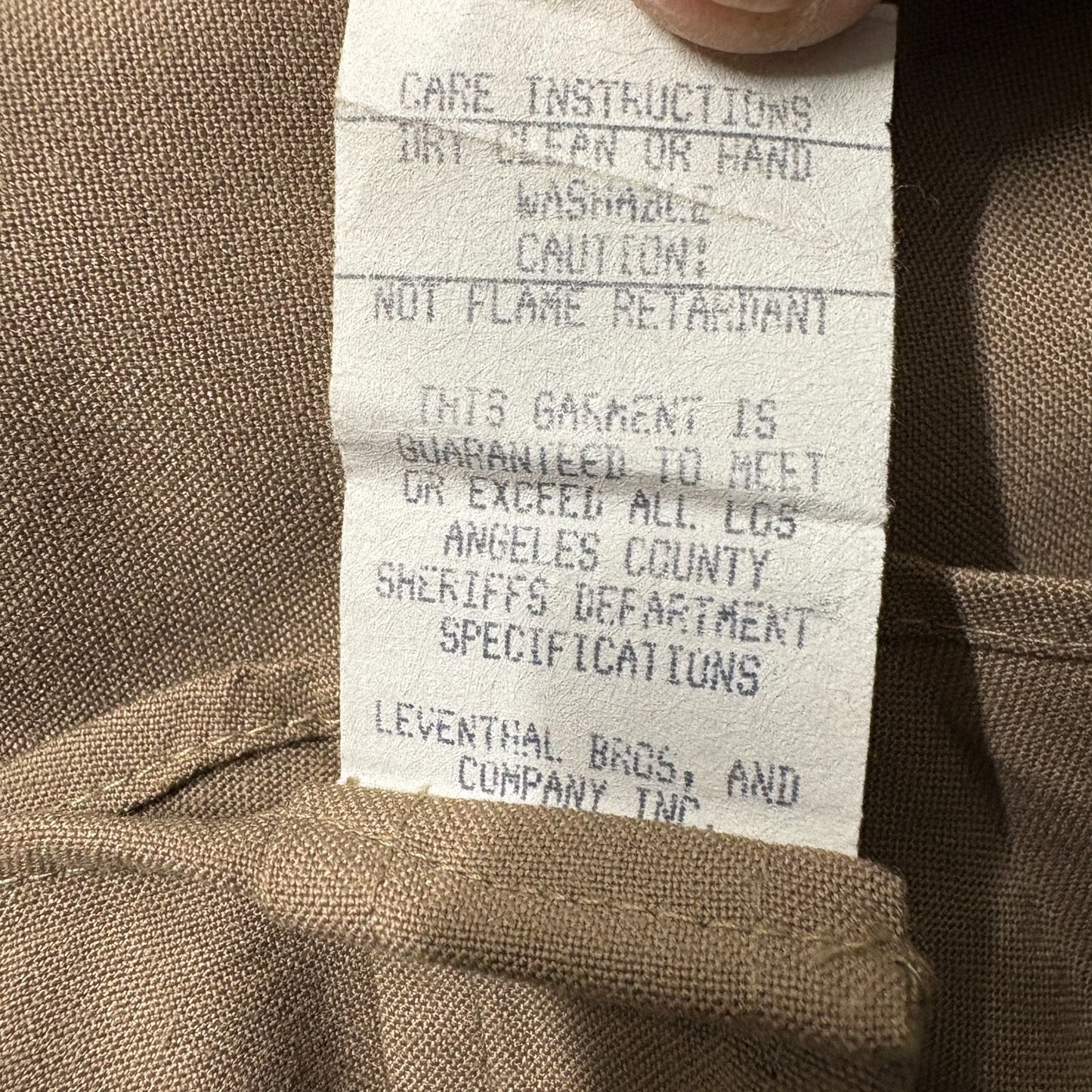 Vintage Security Uniform Shirt USA Flag Patch Khaki Tag L Fits Like L Workwear