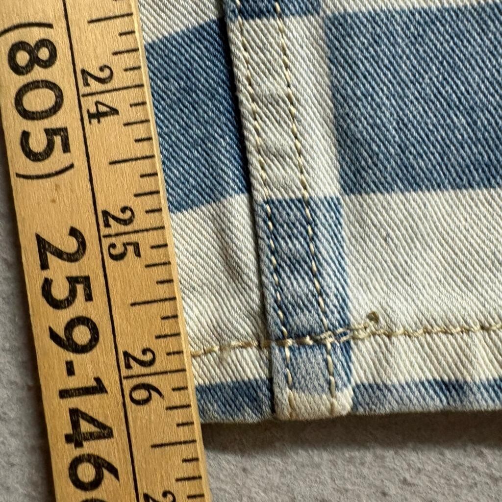 Forever 21 Checkered Jeans Womens 30 Blue White Checkerboard Straight Leg Denim