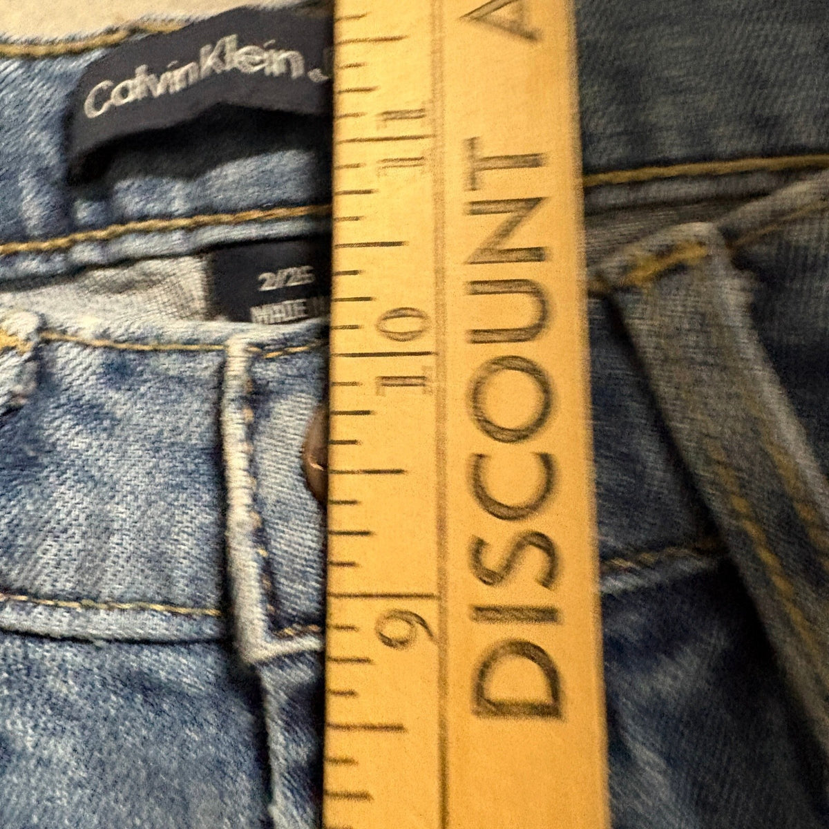 Calvin Klein Jeans Womens Size 2 26 High Rise Straight Leg Raw Hem Blue Denim