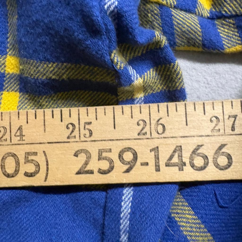 Los Angeles Rams NFL Team Apparel Womens XL Blue Yellow Plaid Flannel Sleepshirt