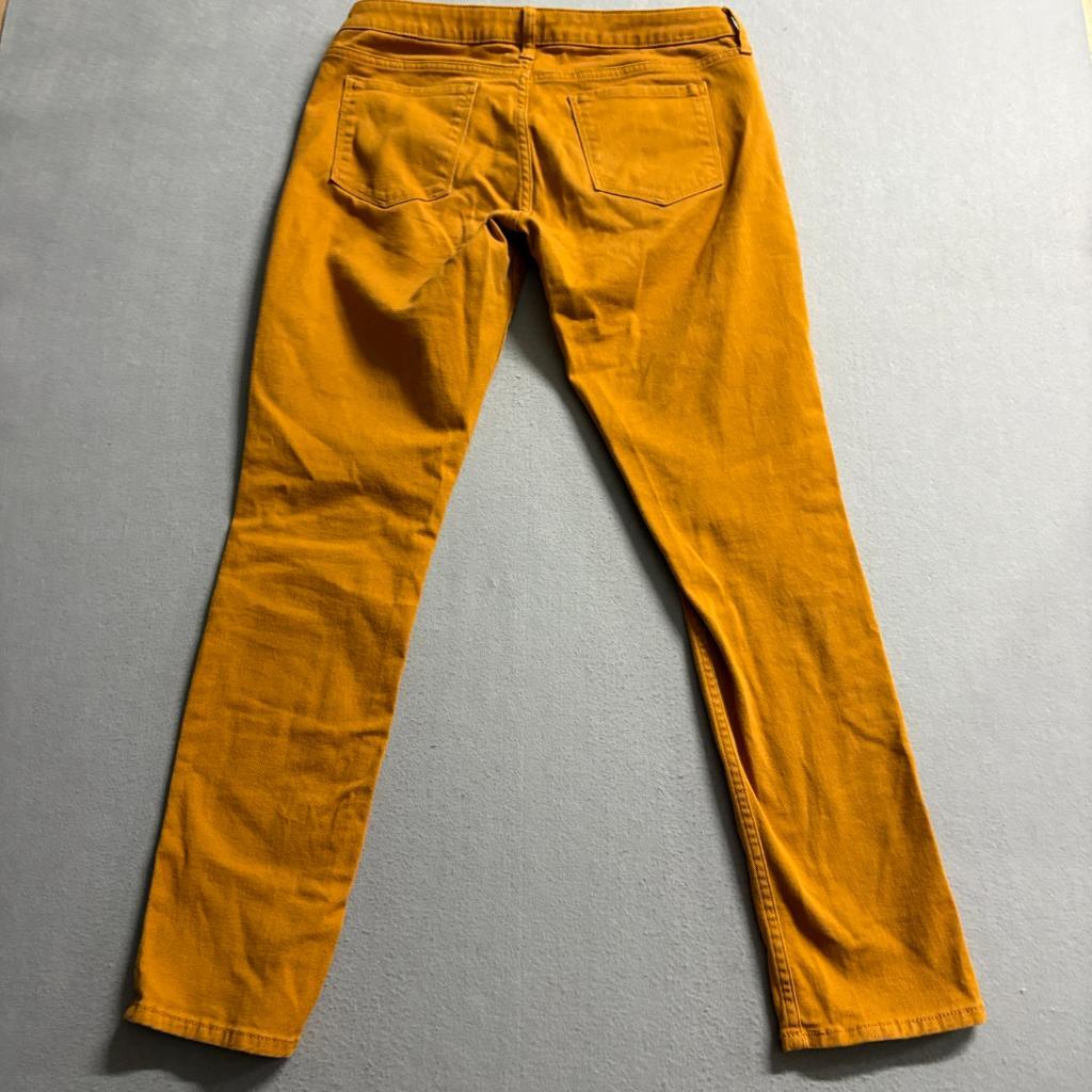 Arizona Jean Co Super Skinny Jeans Womens 13 Mustard Yellow Gold Stretch Denim