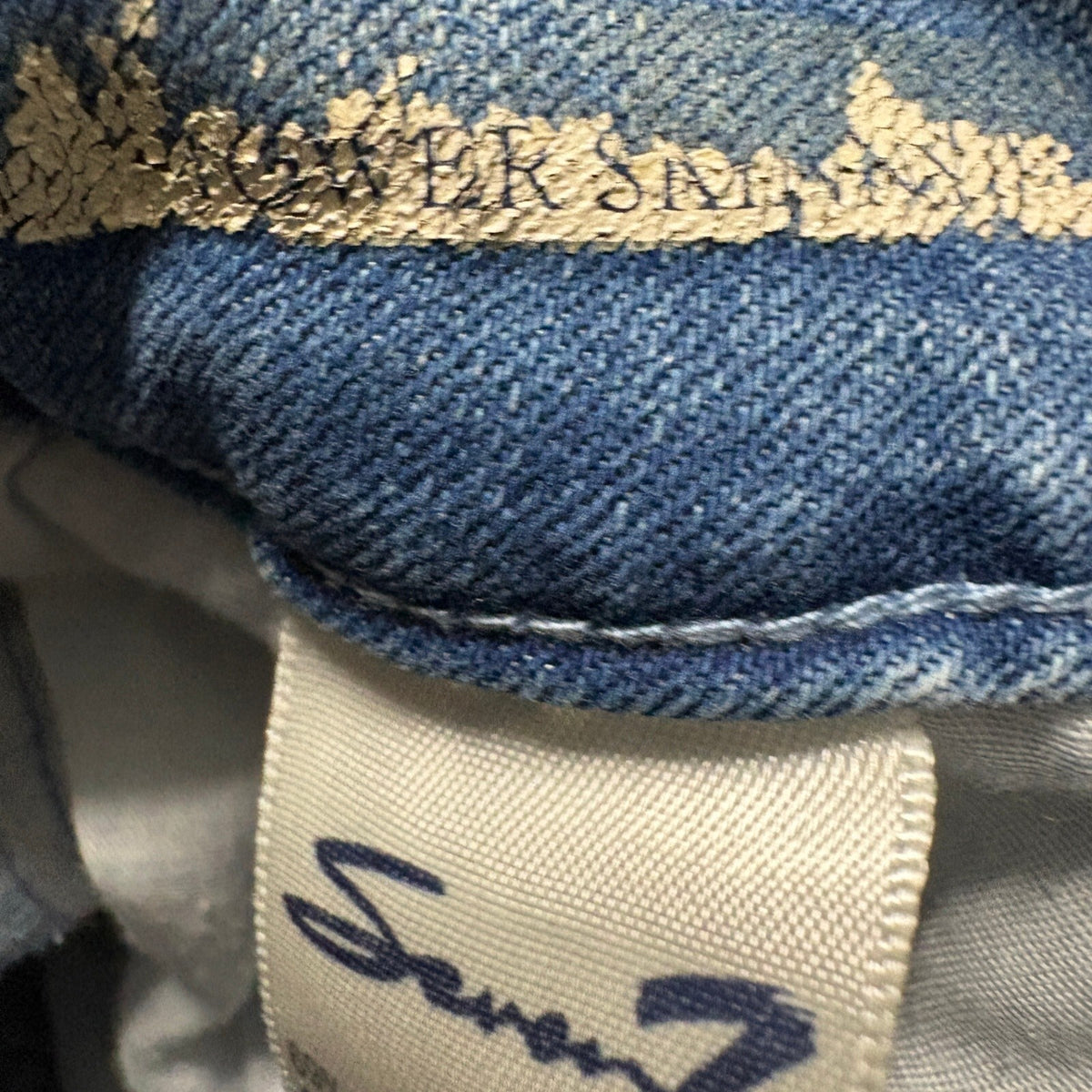 Seven7 Womens Jeans 20W Blue Denim Crop Frayed Hem Embroidered Side Stripe