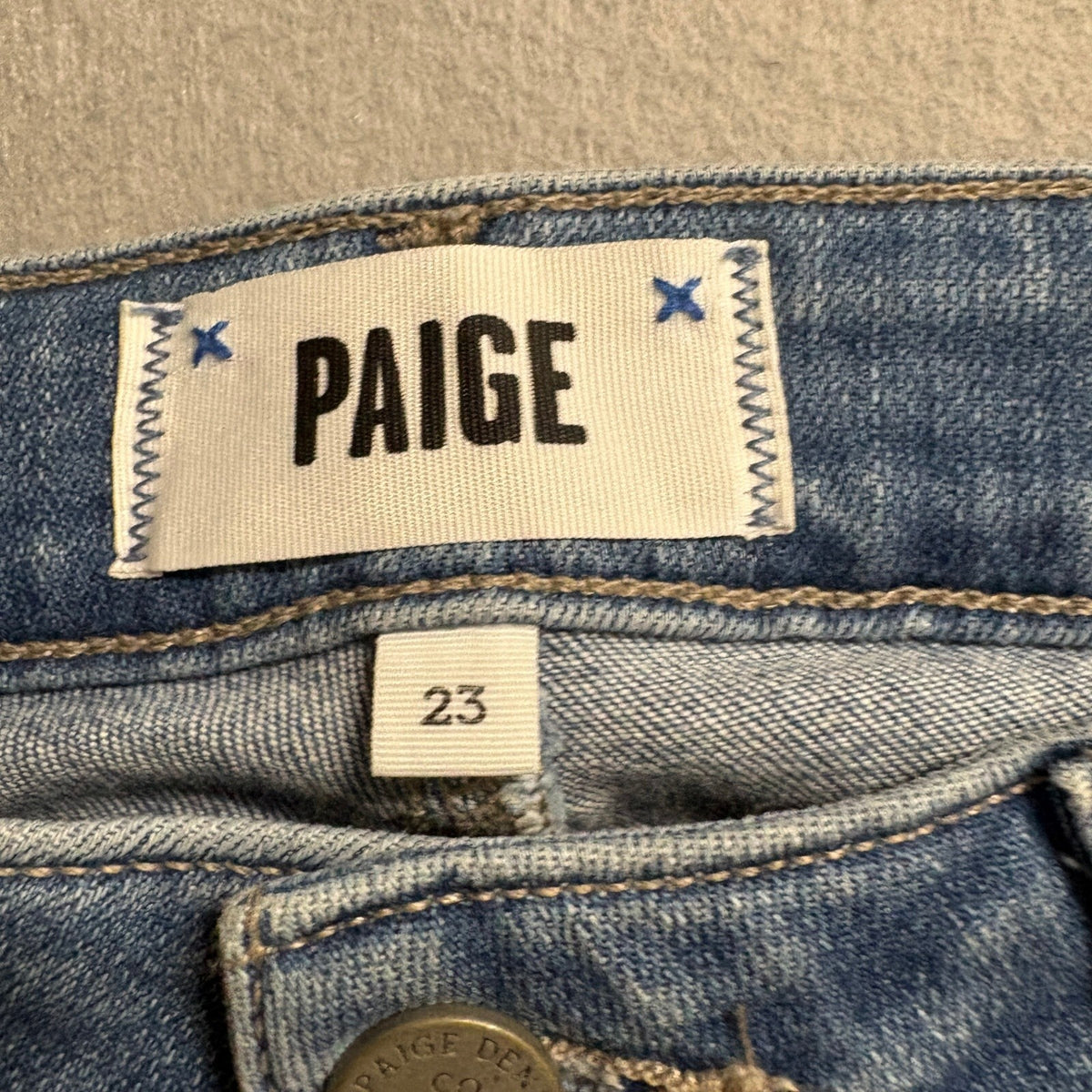 Paige Denim Skyline Skinny Jeans Womens Size 23 Blue Stretch Denim Pants