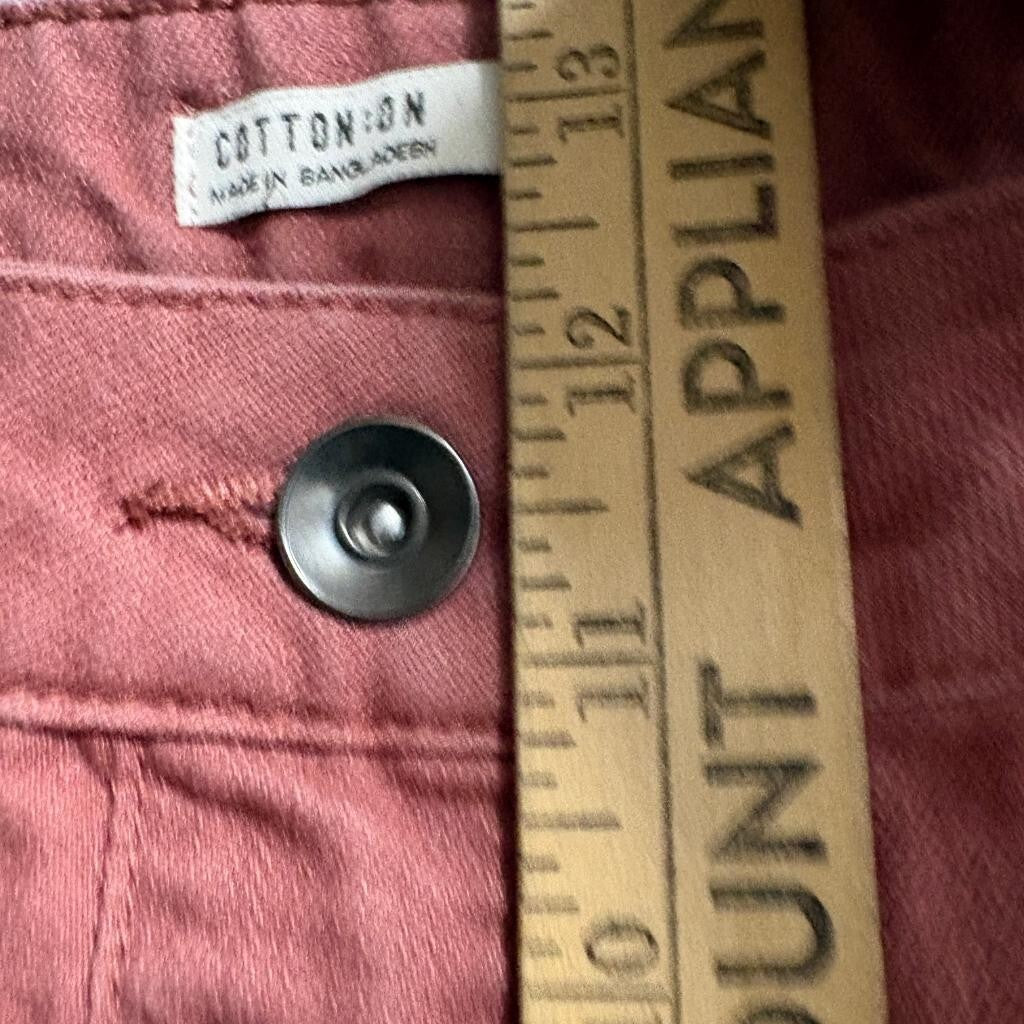 Cotton On Womens Pants Size US 10 Rose Pink High Rise Seam Front Tapered Leg