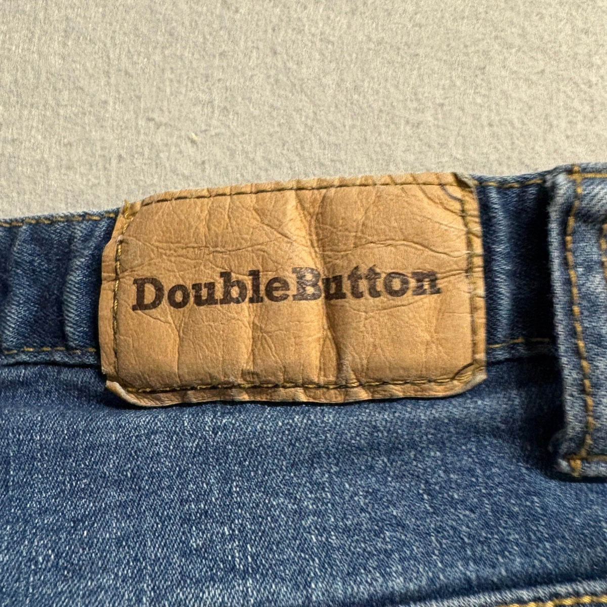 Double Button Skinny Jeans Womens Small Blue Denim Stretch Made in Korea
