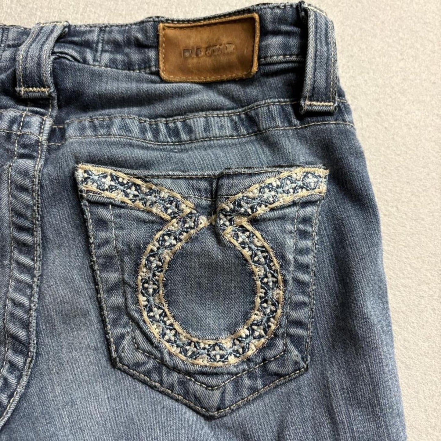 Big Star Alex Skinny Jeans Womens 24 Blue Denim Embroidered Pockets Stretch