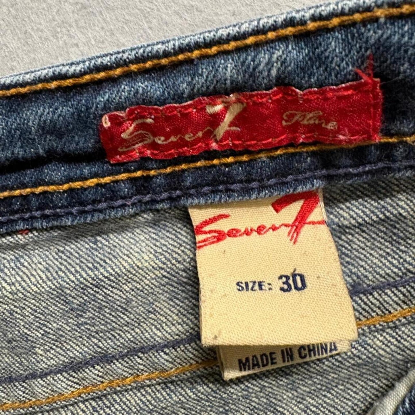 Seven7 Flare Jeans Womens Size 30 Blue Denim Low Rise Medium Wash 31x29