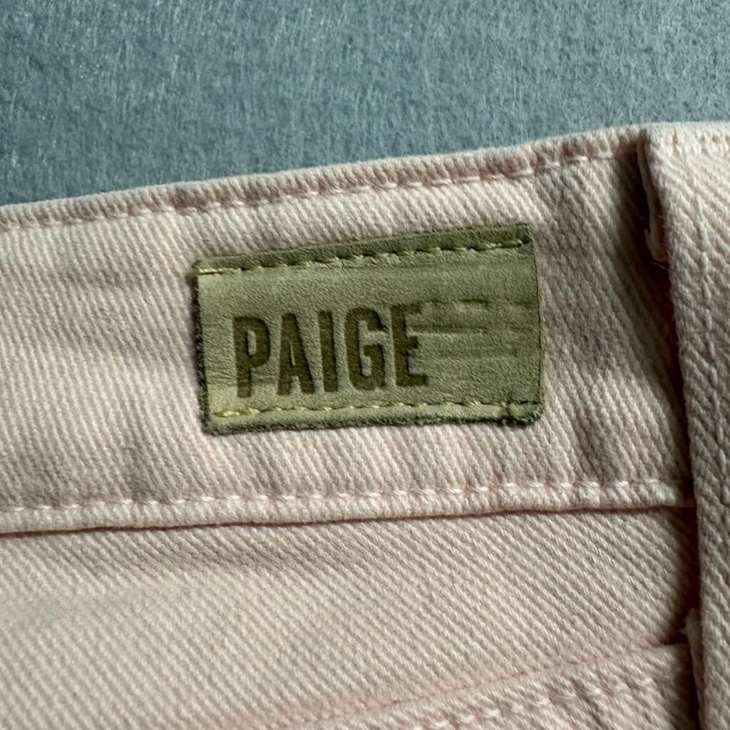 Paige Skyline Ankle Peg Jeans Womens 26 Pink Distressed Ripped Denim Stretch