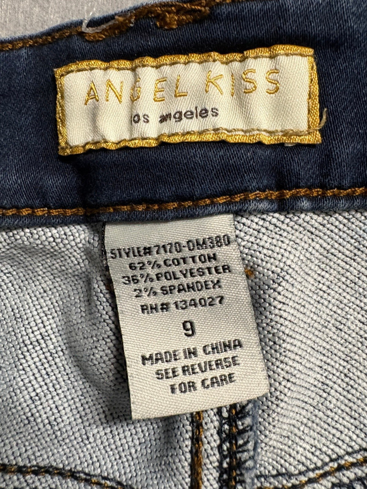 Angel Kiss Jeans Womens Size 9 Blue Skinny Stretch Distressed Ankle Dark Wash