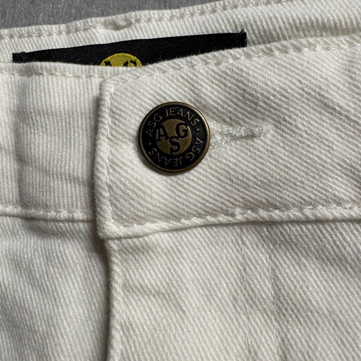 AGS Premium Denim Jeans Womens Size 5 White Wide Leg Raw Hem Stretch New