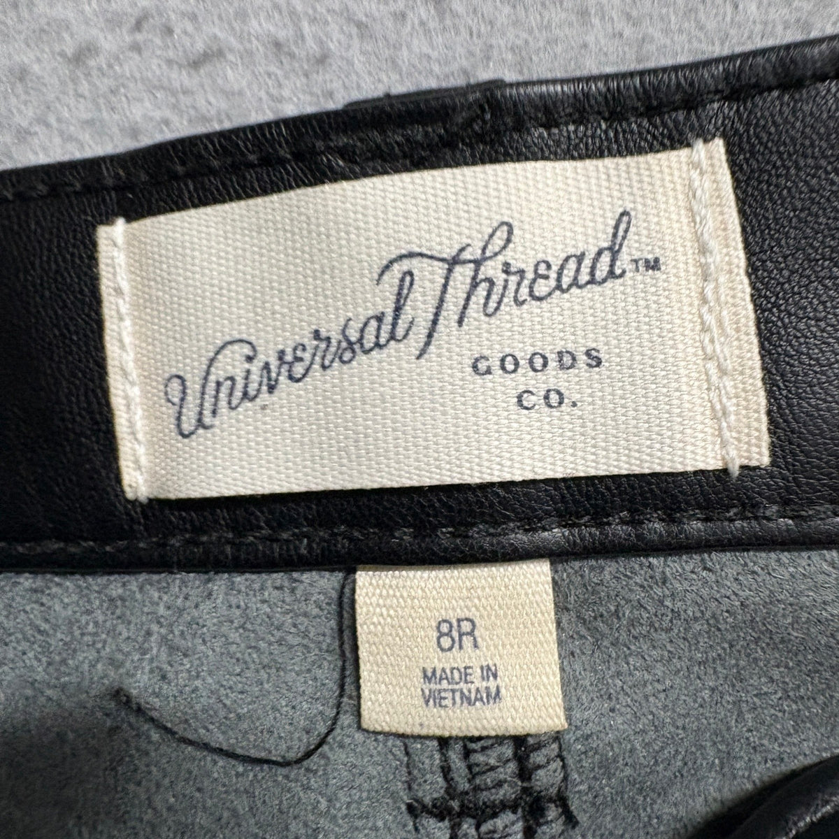 Universal Thread Womens Black Faux Leather Mixed Media Jeans Mid Rise 80s Slim