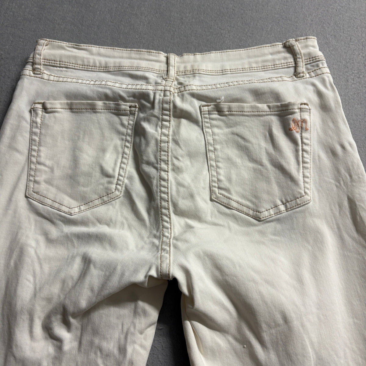 I & M Premium Jeans Womens Size 9 White Distressed Ripped Denim Stretch Pants