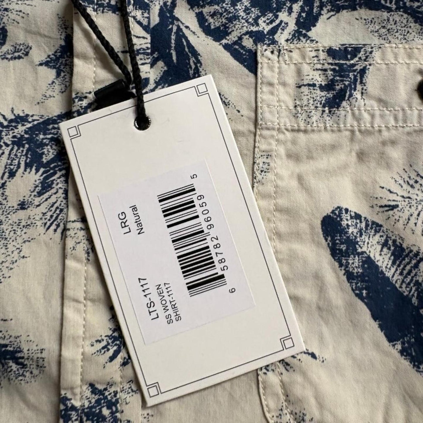 Level Ten Mens Large Tropical Palm Tree Print Short Sleeve Button Up Shirt NWT