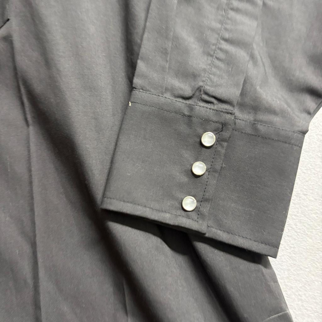 Ely Cattleman Western Shirt Mens Big 3X Black Pearl Snap Long Sleeve Piping
