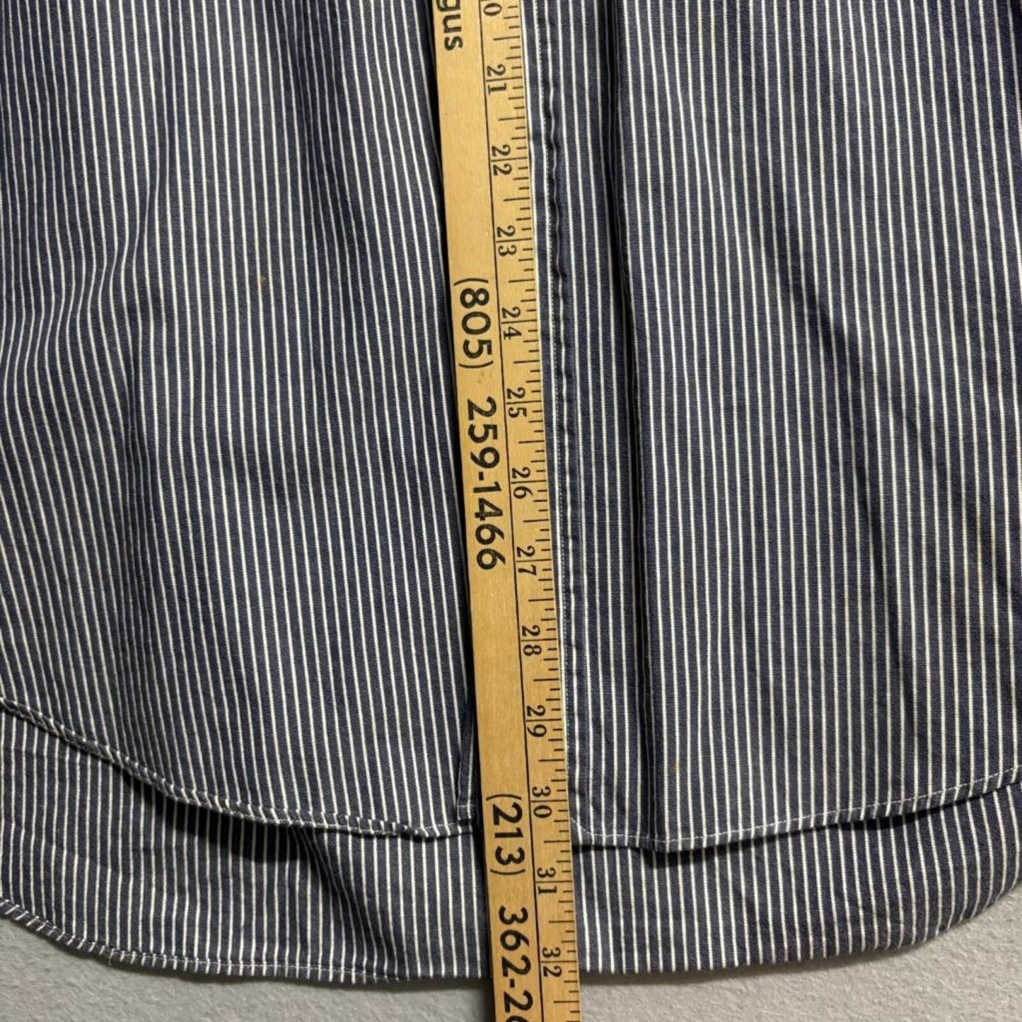 Ralph Lauren Blake Shirt Mens Large Blue White Striped Button Down Cotton