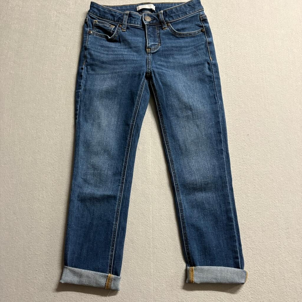 LC Lauren Conrad Girls Skinny Crop Jeans Size 0 Blue Denim Stretch Cuffed