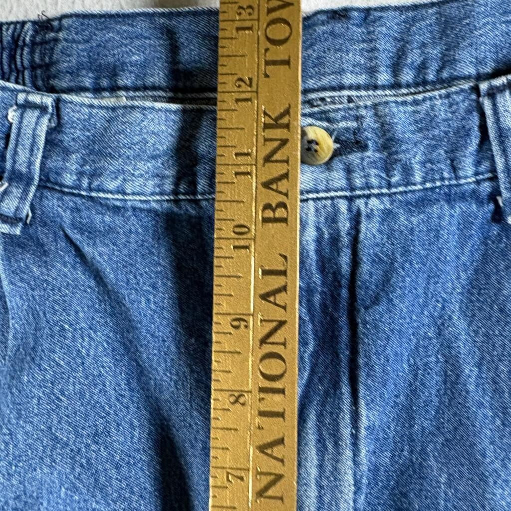Wrangler Hero Originals Denim Shorts Mens 36 Blue Pleated Front Elastic Waist