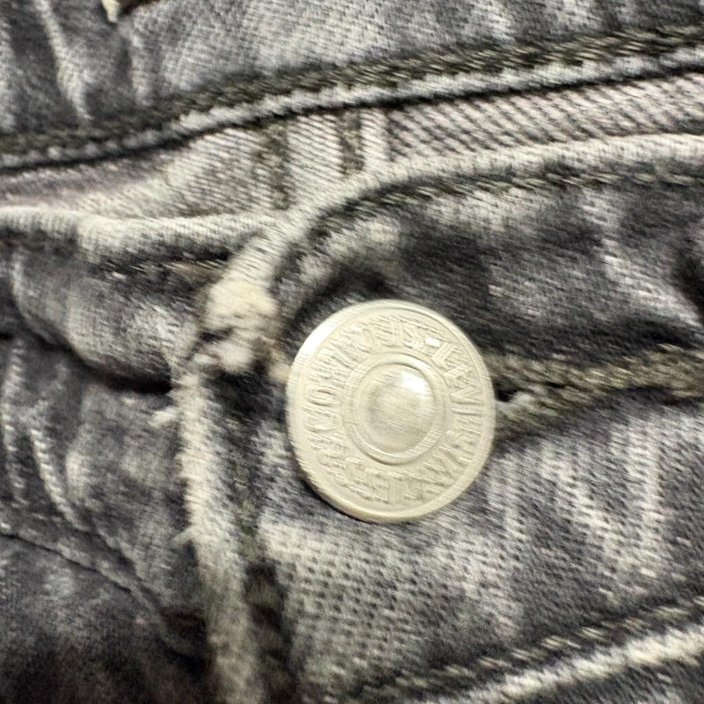 Levis Premium Ribcage Straight Jeans Womens 26 Gray Denim High Rise Button Fly