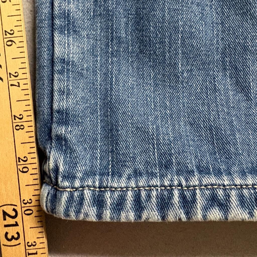 Dickies Flannel Lined Jeans Womens 6 Medium Wash Denim Straight Leg Red Plaid