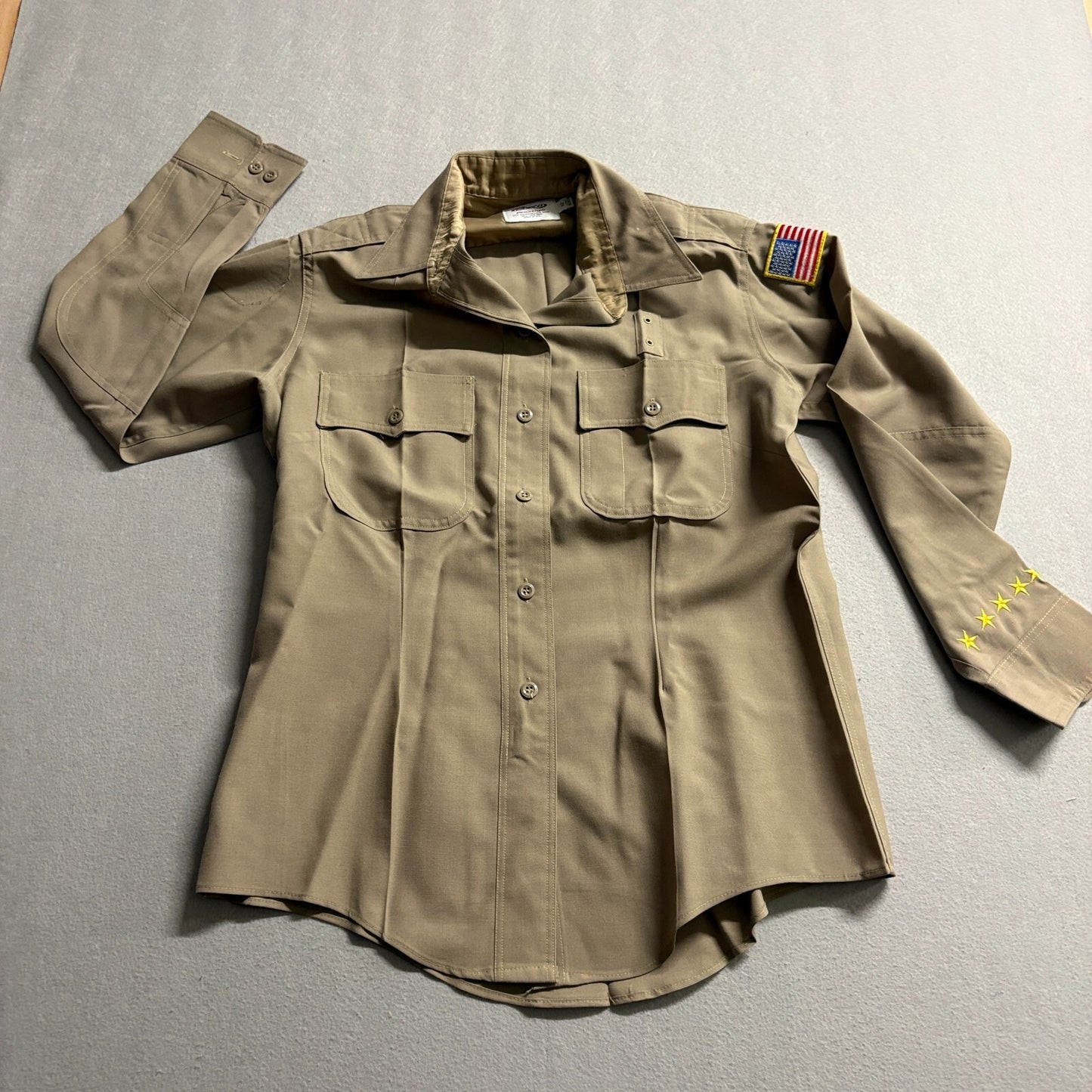 Vintage Elbeco Prestige Uniform Shirt USA Flag Patch 42 Long Fits Like M Workwea