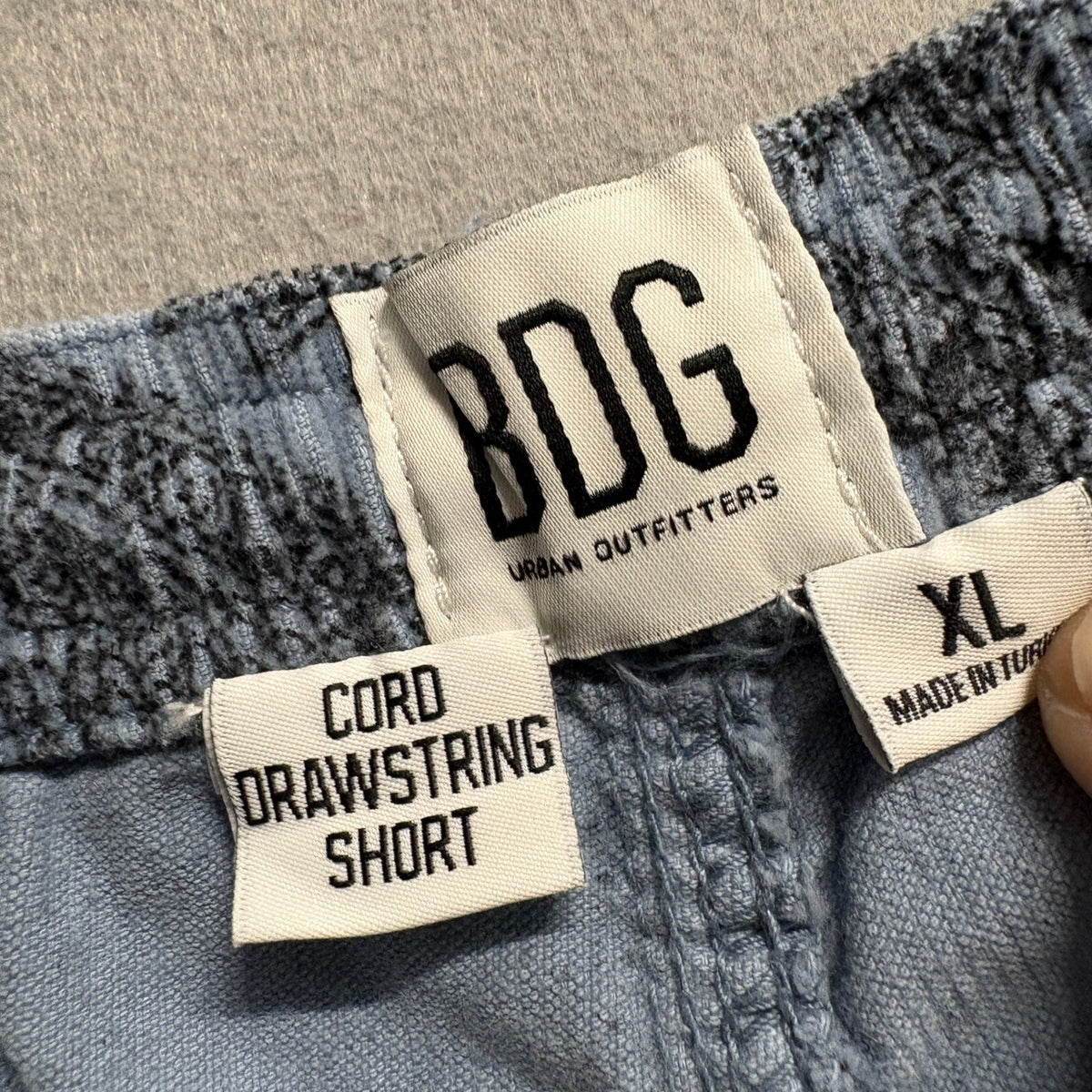 BDG Urban Outfitters Paisley Corduroy Drawstring Shorts Mens XL Blue Casual