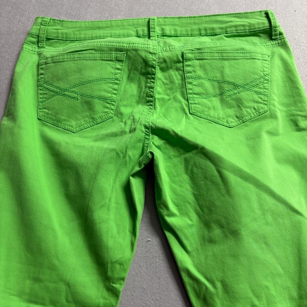 Aeropostale Lola Cropped Jegging Jeans Womens 13/14 Lime Green Stretch Denim
