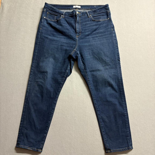 LOFT The Curvy Skinny Jeans Womens Size 16 33 Dark Wash Denim Stretch Blue